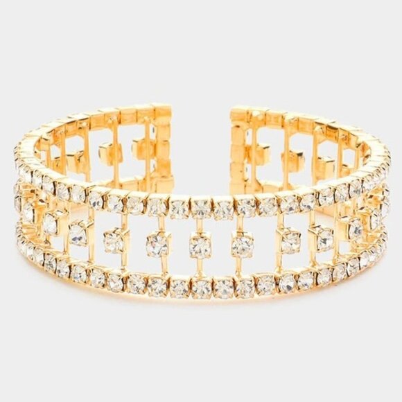 The Wild Clover Jewelry - 1 LEFT!! SHAEDA GOLD RHINESTONE BRACELET